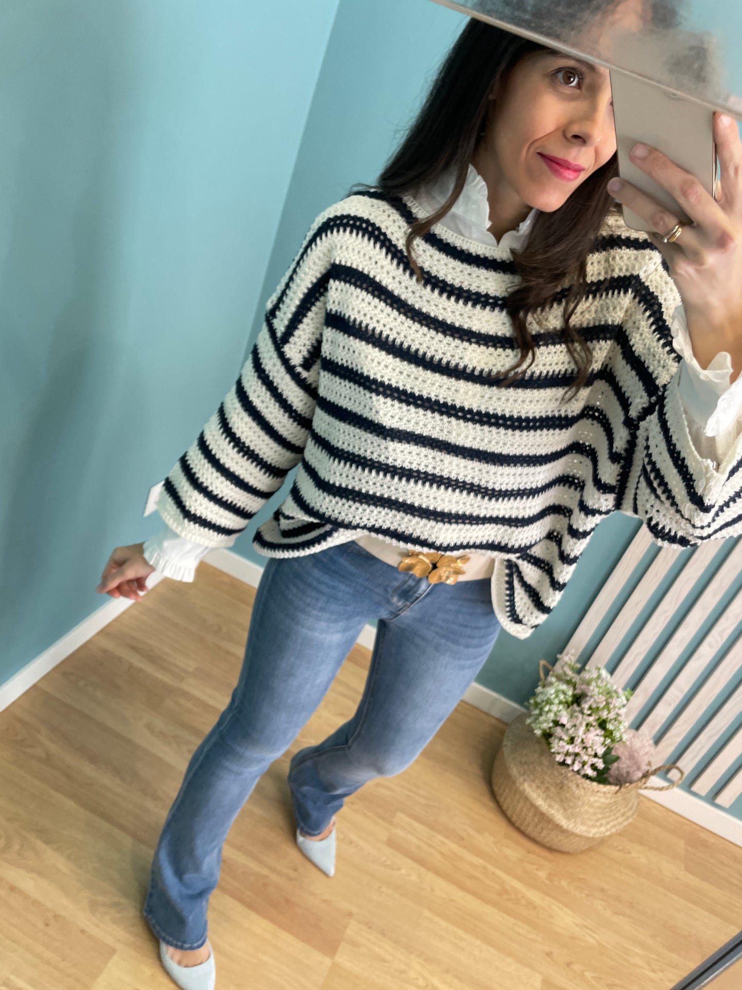 María white&amp;navy sweater