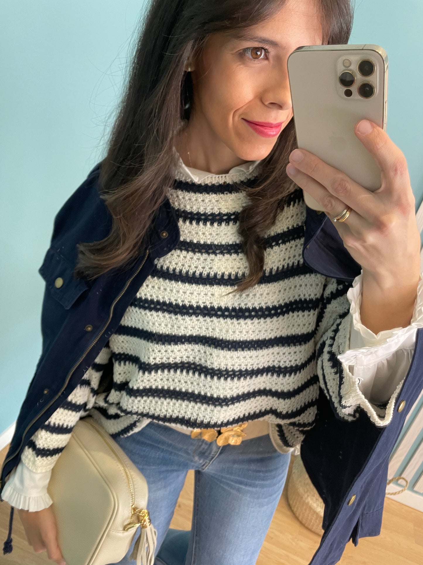 María white&amp;navy sweater